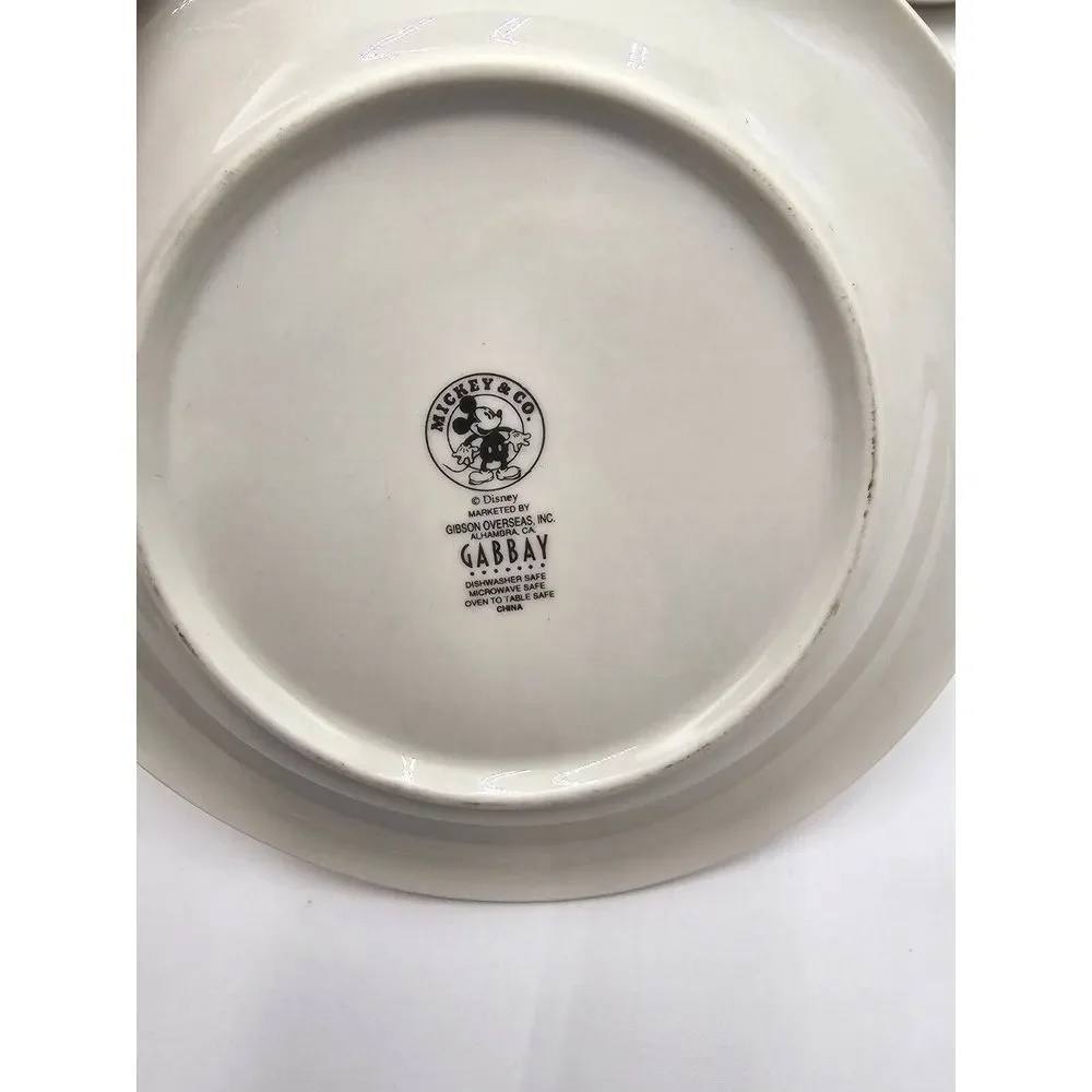 Vtg Disney Mickey & Co Plate Bowl & Mug SET  Gabbay Gibson *Slight Rough‎ Spot*
